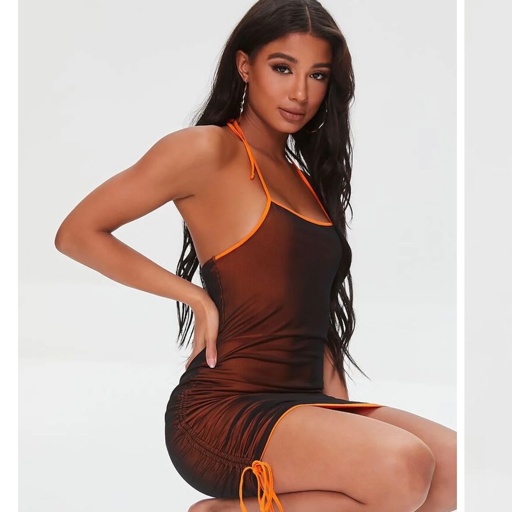 Sale!! Mesh Halter Mini Dress Size Small New W/out Tags Halloween Style Sexy - Picture 2 of 9